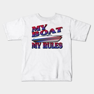 Boat Captain Yacht Boater Motorboat Rules Kids T-Shirt